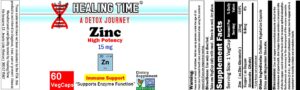 HT Zinc 15mg Label